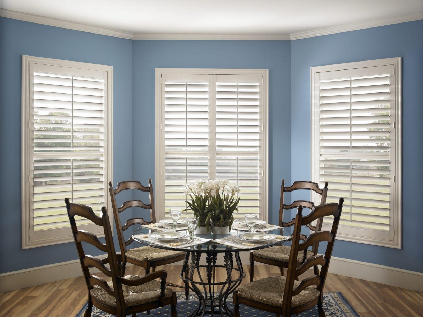dining room wooden shutters