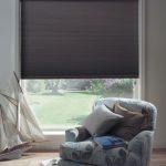 dark grey pleated blinds