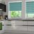 Teal honeycomb blinds